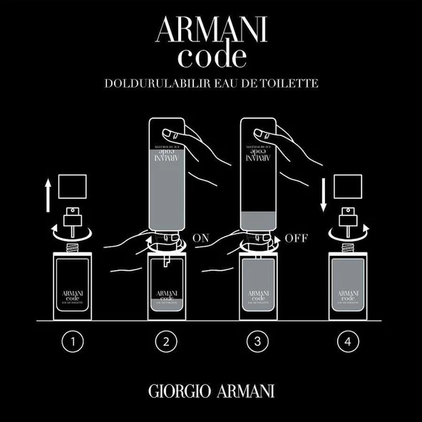 Giorgio Armani Code EDT 125 ML Refillable Erkek Parfüm - Resim 4