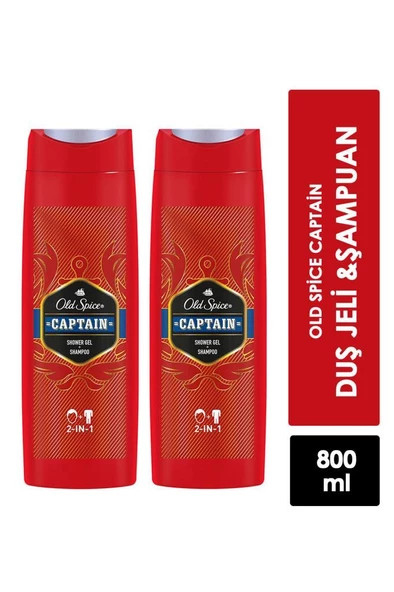 Old Spice Captain Shower Jel + Shampoo 400 ml X2 ürün görseli 1