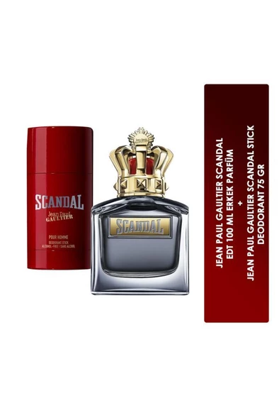 Jean Paul Gaultier Scandal EDT 100 ml+ Deodorant Stick 75 gr Erkek Parfüm Seti ürün görseli 1