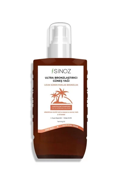 Sinoz Kusursuz Bronzlaştırcı Güneş Yağı 200 ML ürün görseli 1