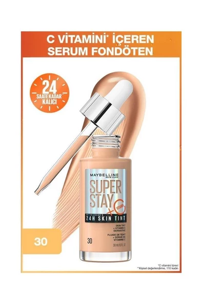 Maybelline New York Super Stay 24H Skin Tint 30 Fondöten ürün görseli 1