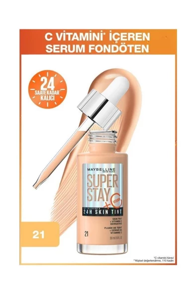 Maybelline New York Super Stay 24H Skin Tint 21 Fondöten ürün görseli 1