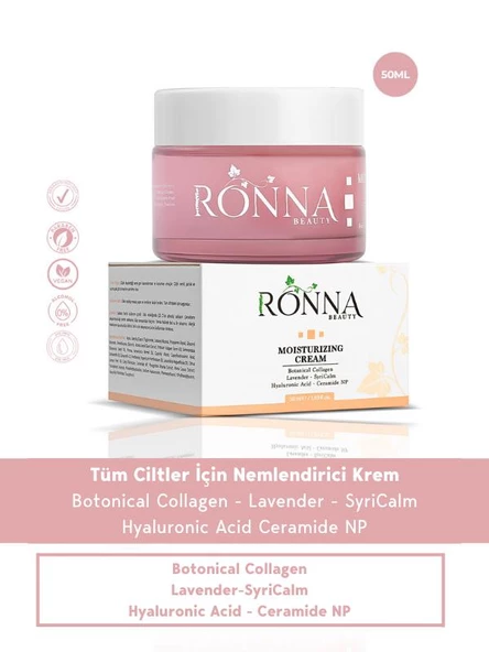 Ronna Beauty Nemlendirici Ve Onarıcı Moisturizing Cream 50 ml Botanical Collagen+Hyaluronic Acid ürün görseli 1