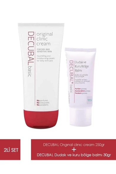 Decubal Dudak Ve Kuru Bölge Balsamı 30 ml + Kuru ve Hassas Ciltler İçin Nemlendirici 250 Gr ürün görseli 1