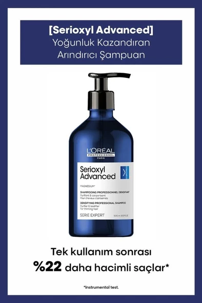 L‘Oreal Professionnel Serie Expert Serioxyl Advanced 500 ml Şampuan ürün görseli 1