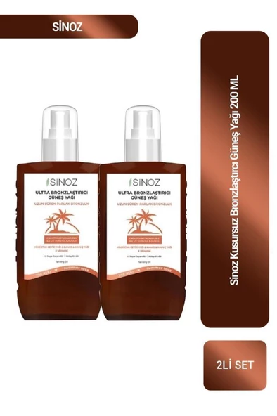 Sinoz Kusursuz Bronzlaştırcı Güneş Yağı 200 ml x 2 ürün görseli 1