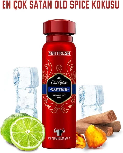 Old Spice Captain Deodorant Body Spray 150 ml - Resim 3