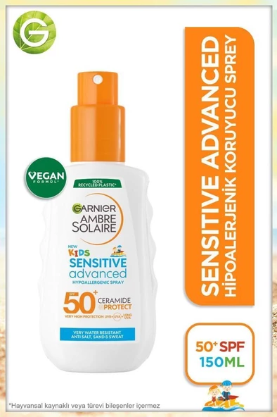 Garnier Ambre Solaire Kids SPF50 Sensitive Advanced 150 ml Güneş Koruyucu Sprey ürün görseli 1