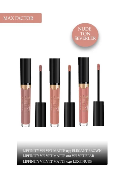 Max Factor Lipfinity Velvet Matte 3-Lü Ruj Seti ürün görseli 1
