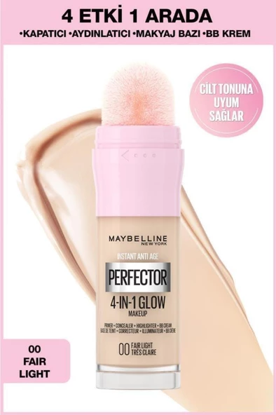 Maybelline New York Instant Perfector Glow 4 Etki 1 Arada Fondöten- 00 Fair Light ürün görseli 1