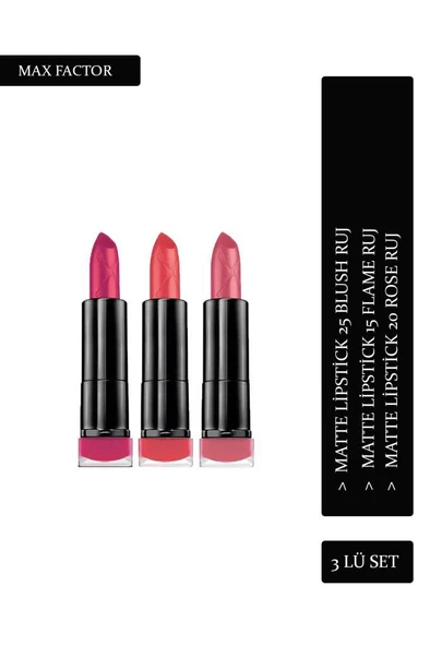 Max Factor Matte 3-Lü Ruj Seti ürün görseli 1