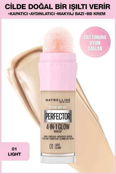 Maybelline New York Instant Perfector Glow 4 Etki 1 Arada Fondöten- 01 Light ürün görseli 1
