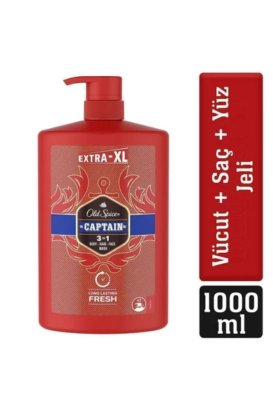 Old Spice Captain Erkekler İçin Duş Jeli Ve Şampuan 1000 Ml Ekstra-Xl ürün görseli 1