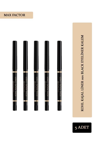 Max Factor Khol Kajal Liner 001 Black - 5 ADET ürün görseli 1