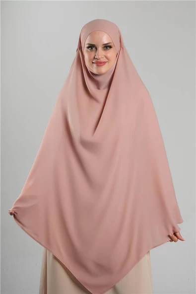 Somon Pratik Hazır Geçmeli Tesettür Eşarp Krep Bağcıklı Çift Katlı Sufle Hijab 2314_35 ürün görseli 1
