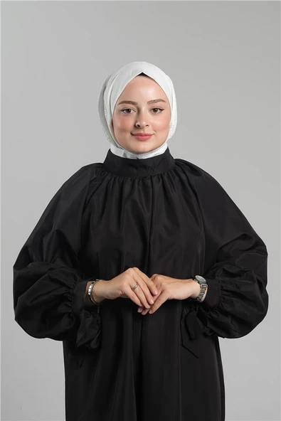 Krem Pratik Hazır Geçmeli Tesettür Eşarp Sandy Arkadan Çıtçıtlı Piliseli Hijab 2406_40 ürün görseli 1