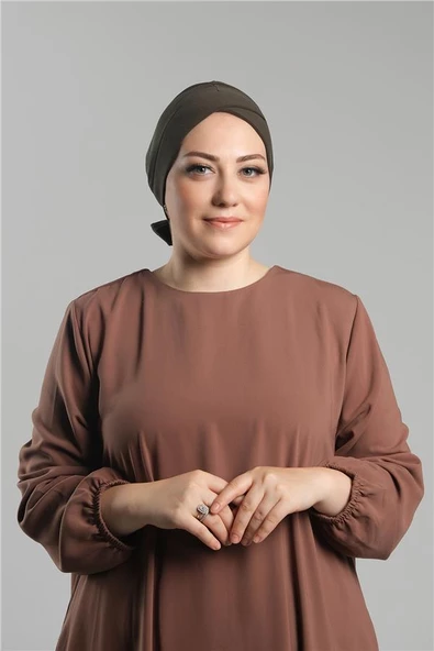 Haki Pratik Hazır Geçmeli Fiyonklu Bone Sandy Çift Taraflı Çapraz 3007B_09 ürün görseli 1