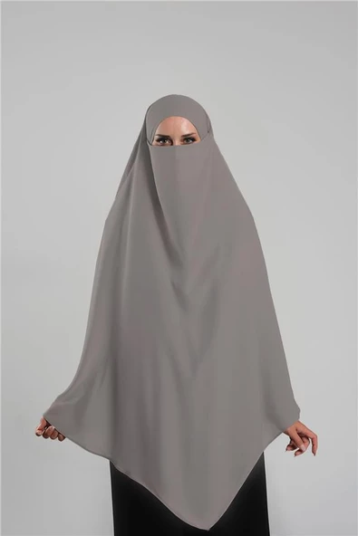 Açık Vizon Pratik Hazır Geçmeli Tesettür Eşarp Krep Bağcıklı Çift Katlı Sufle Hijab 2314_56 ürün görseli 1