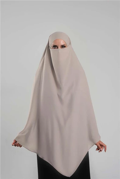 Sütlü Kahve Pratik Hazır Geçmeli Tesettür Eşarp Krep Bağcıklı Sufle Hijab 2313_26 ürün görseli 1