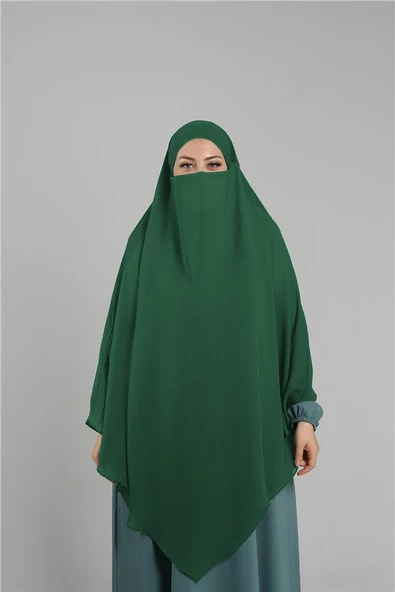Zümrüt Pratik Hazır Geçmeli Tesettür Eşarp Krep Bağcıklı Çift Katlı Sufle Hijab 2314_37 ürün görseli 1