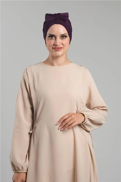 Mürdüm Pratik Hazır Geçmeli Fiyonklu Bone Sandy Çift Taraflı Çapraz 3007B_07 ürün görseli 1