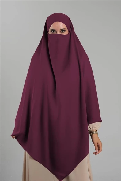 Kırmızı Pratik Hazır Geçmeli Tesettür Eşarp Krep Bağcıklı Çift Katlı Sufle Hijab 2314_31 ürün görseli 1
