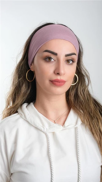 Gül Kurusu Bandana Saç Bandı Viskon Düz 3012_18 ürün görseli 1