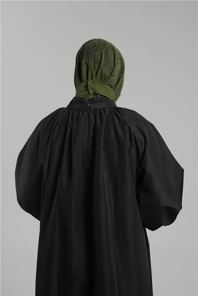 Haki Pratik Hazır Geçmeli Tesettür Eşarp Sandy Arkadan Çıtçıtlı Piliseli Hijab 2406_09 ürün görseli 1