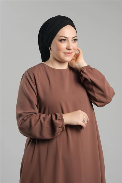 Siyah Pratik Hazır Geçmeli Tesettür Bone Sandy Büzgülü Salaş 2119_01 ürün görseli 1