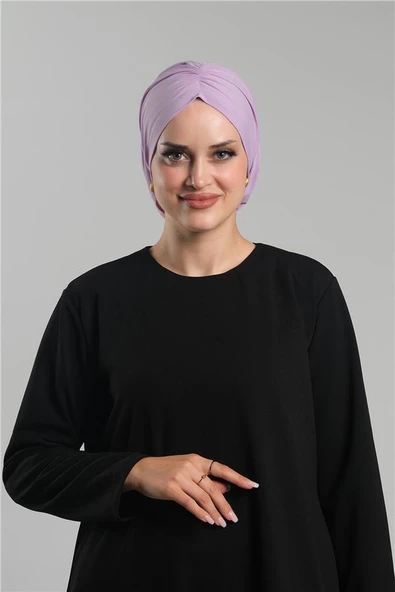 Lila Pratik Hazır Geçmeli Tesettür Bone Sandy Büzgülü Salaş 2119_28 ürün görseli 1