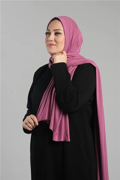 Gül Kurusu Pratik Hazır Geçmeli Şal Viskon Önü Süngerli Penye Şal 2202_18 ürün görseli 1