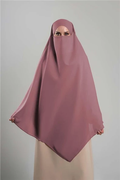 Gül Kurusu Pratik Hazır Geçmeli Tesettür Eşarp Krep Bağcıklı Sufle Hijab 2313_18 ürün görseli 1