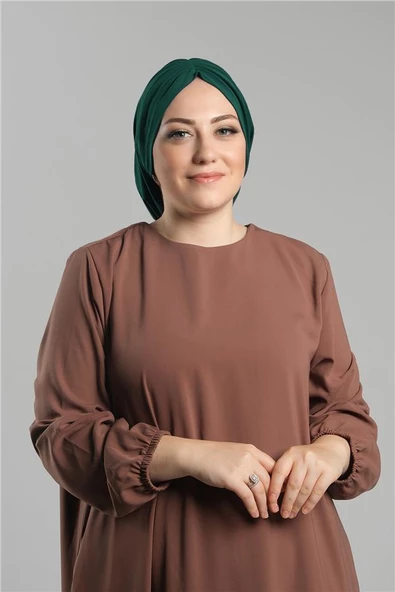 Zümrüt Pratik Hazır Geçmeli Tesettür Bone Sandy Büzgülü Salaş 2119_37 ürün görseli 1