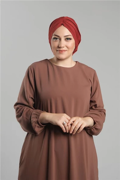 Kiremit Pratik Hazır Geçmeli Tesettür Bone Sandy Büzgülü Salaş 2119_05 ürün görseli 1