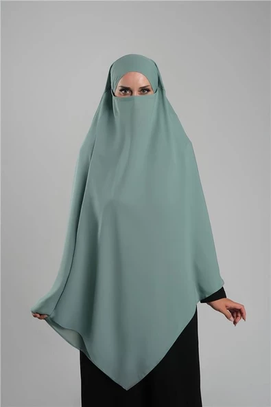 Mint Yeşili Pratik Hazır Geçmeli Tesettür Eşarp Krep Bağcıklı Çift Katlı Sufle Hijab 2314_13 ürün görseli 1