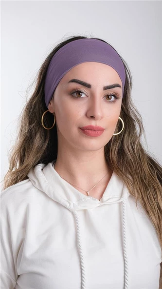Mor Bandana Saç Bandı Viskon Düz 3012_22 ürün görseli 1