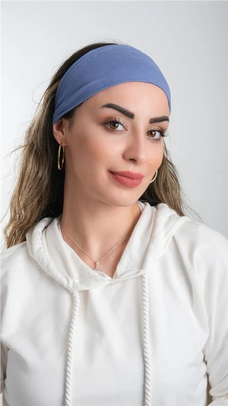 İndigo Bandana Saç Bandı Viskon Düz 3012_34 ürün görseli 1