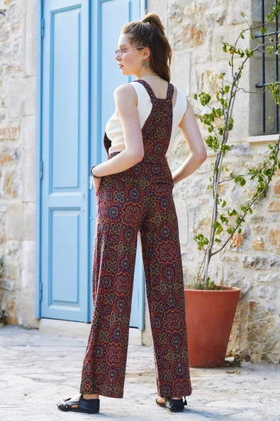 Bol Paça Salopet Kadın Tulum - Resim 4