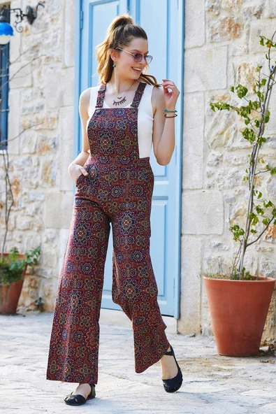 Bol Paça Salopet Kadın Tulum - Resim 2