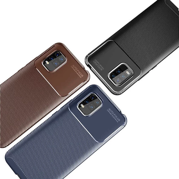 Xiaomi Mi 10 Lite Kılıf Focus Carbon Desen Silikon Arka Kapak ürün görseli 1