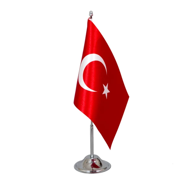 Türk Masa Bayrağı Direkli 15x22,5 cm ürün görseli 1