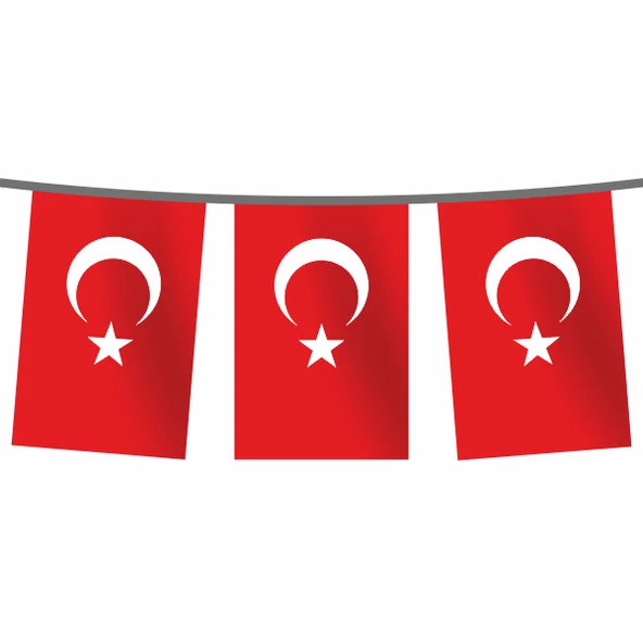 İpe Dizili 30*45 cm Türk Bayrağı 100 metre ürün görseli 1