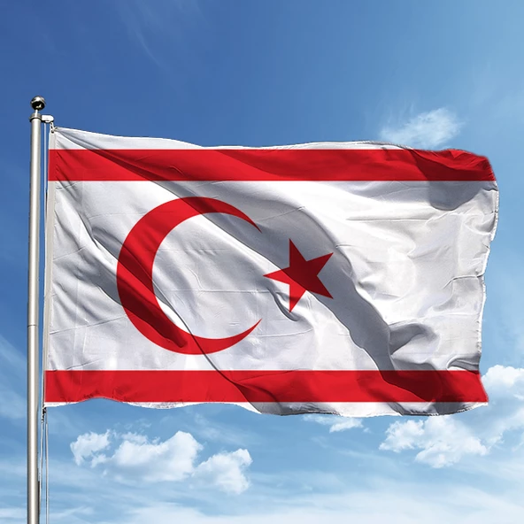 Kuzey Kıbrıs Türk Cumhuriyeti Bayrağı 50*75 ürün görseli 1