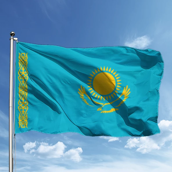Kazakistan Bayrağı 100*150 ürün görseli 1