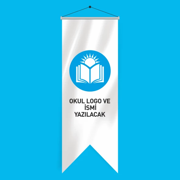 Okul Logo Basklı Kırlangıç Flama 70x200 cm ürün görseli 1