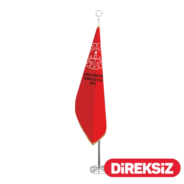 Okul Telalı Makam Bayrağı - Simli ürün görseli 1