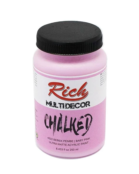 Rich Multi Decor Chalked Akrilik Boya Bebek Pembe 250ml ürün görseli 1
