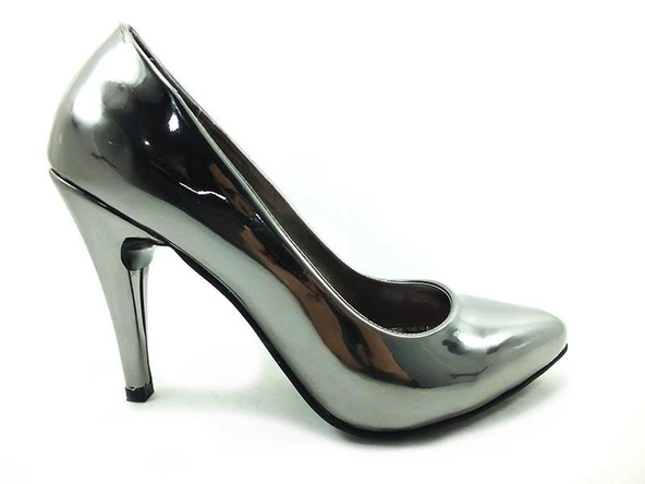 Çarıkçım Stiletto Kadın Ayakkabı Platin-Ayna 61 700 ürün görseli 1