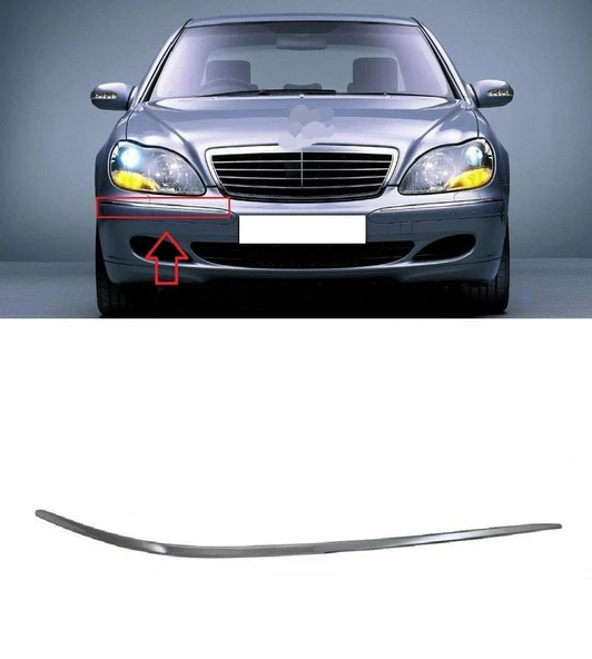 MERCEDES W220 UYUMLU TAMPON NİKELAJI ÖN YENİ MODEL SOL 2208850574 ürün görseli 1