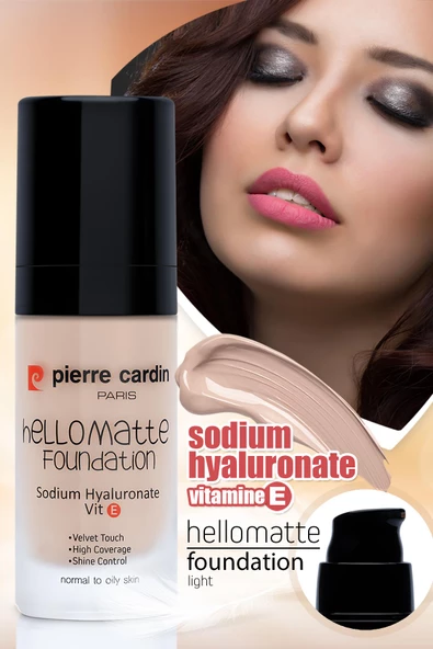Pierre Cardin HelloMatte Foundation - Light - 30 ML - Resim 3